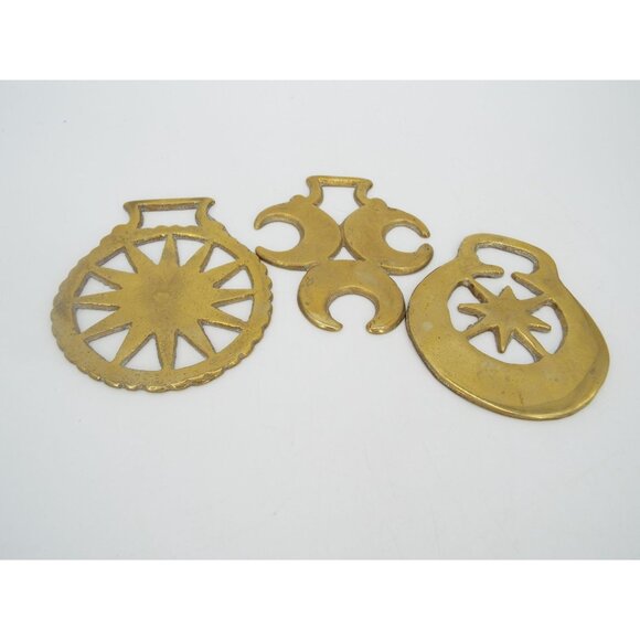 Vintage Brass Horse Medallions Lot of 3 - Picture 1 of 5
